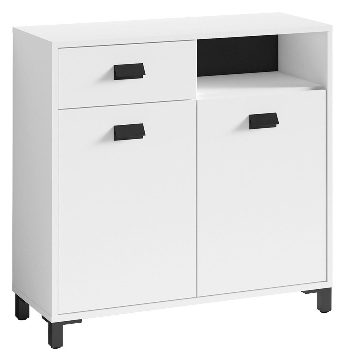 Unterschrank Wellness Weiß/Schwarz B: 80,5 cm - Schwarz/Weiß, MODERN, Holzwerkstoff (80,5/77,5/31cm) - MID.YOU