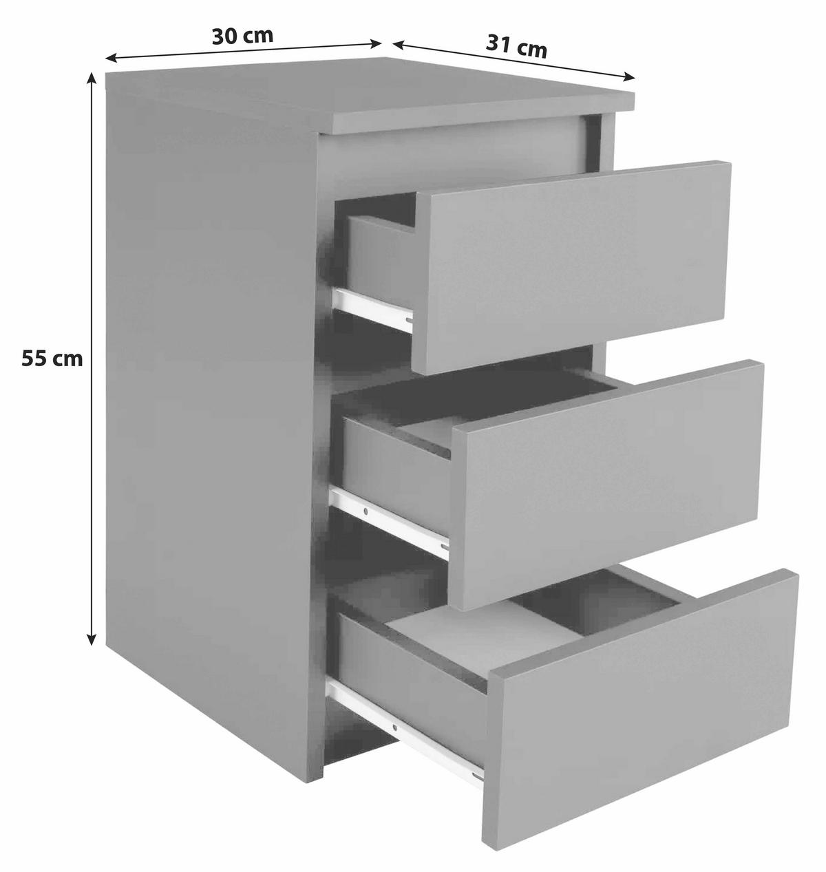 Éjjeliszekrény Ella *TOP ÁR* - antracit, Konventionell, faalapú anyag (30/55/31cm) - Best Price