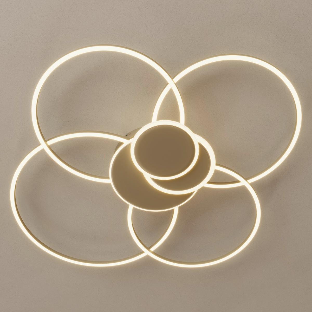 LED-Deckenleuchte CHIARA - Chromfarben/Champagner, Basics, Kunststoff/Metall (91/81/9,5cm) - Luca Bessoni