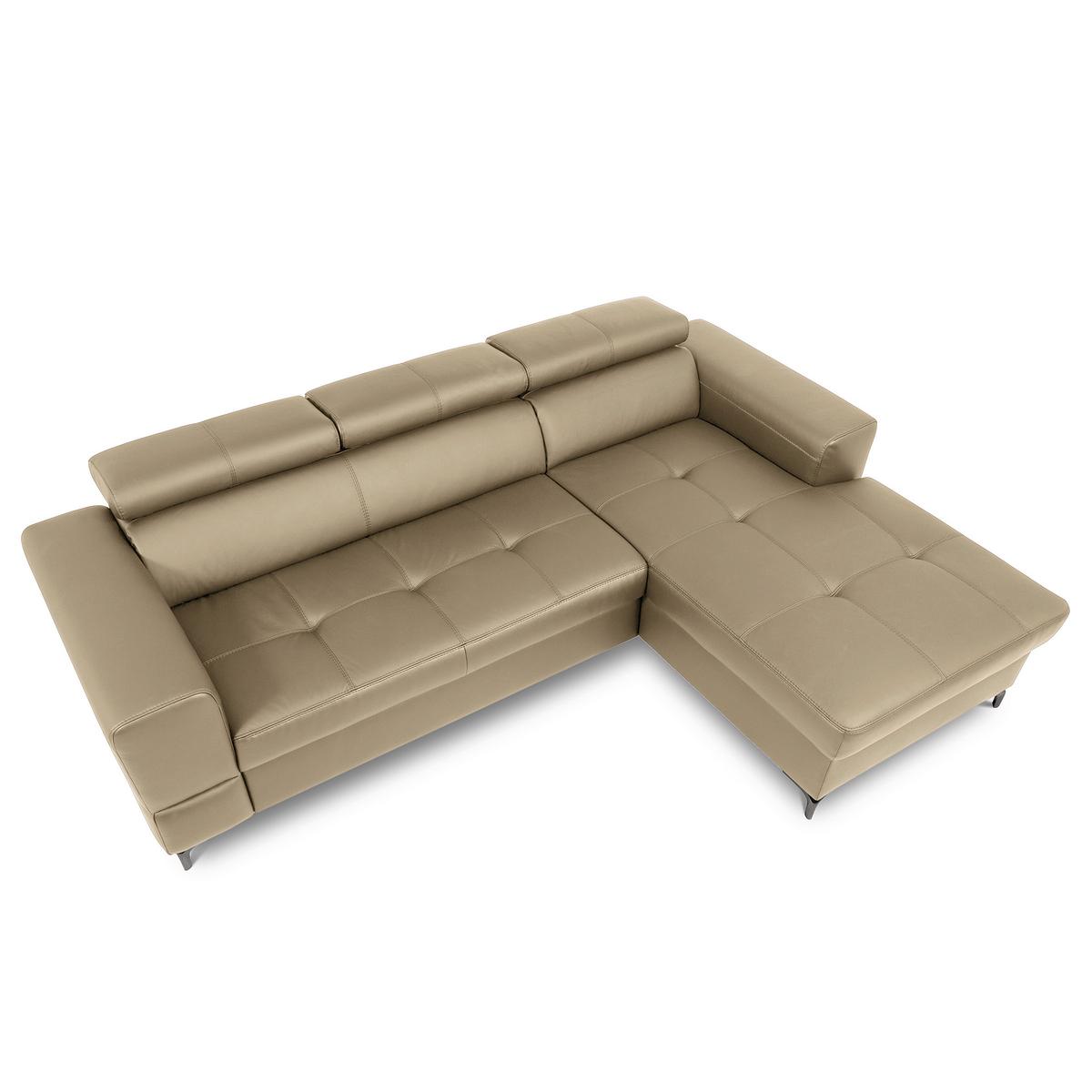 Ecksofa Torino Teilleder Hellgrau 247x173 - Hellgrau/Schwarz, Design, Leder/Textil (247/173cm) - Livetastic