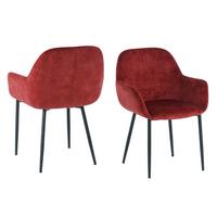 ARMLEHNSTUHL-SET Schwarz/Rot 2-teilig - Rot/Schwarz, MODERN, Textil/Metall (60/84/57,5cm) - MID.YOU