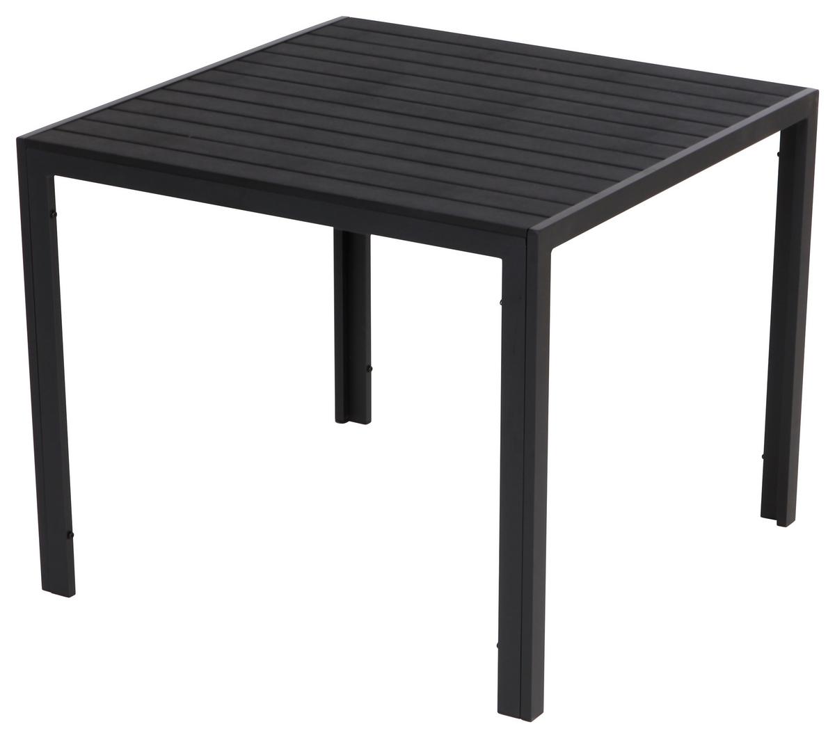 Gartentisch Mila Aluminium Pulverbeschichtet, L 90 Cm - Schwarz, MODERN, Kunststoff/Metall (90cm) - Ondega