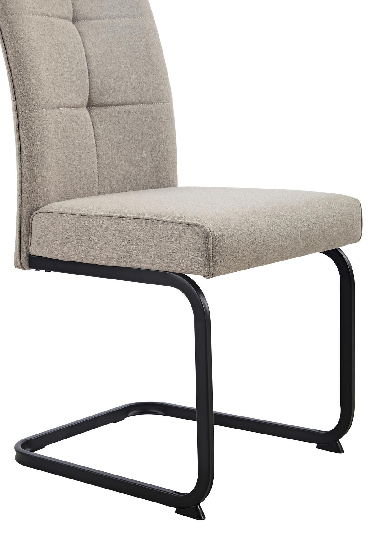 SCHWINGSTUHL-SET MALTA III S 4ER-SET - Schlammfarben/Schwarz, MODERN, Textil/Metall (45/96,5/60cm) - P & B