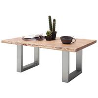 Couchtisch Holz Massiv Cartagena Akazie/Edelstahlf. - Edelstahlfarben/Akaziefarben, MODERN, Holz/Metall (110/45/70cm)