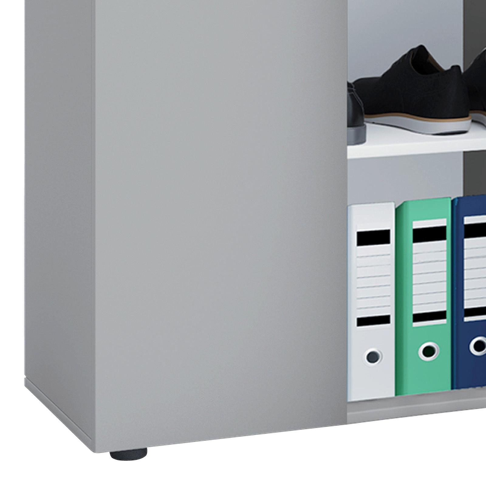 Aktenschrank Lona Grau B: 70 cm - Grau, KONVENTIONELL, Holzwerkstoff (70/182/37cm) - MID.YOU