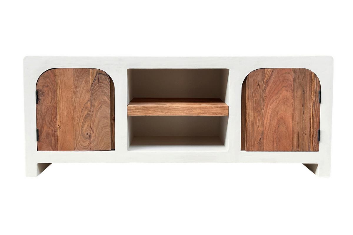 LOWBOARD Naturfarben/Weiß B: 150cm - Weiß/Naturfarben, Design, Holz/Holzwerkstoff (150/60/40cm) - MID.YOU