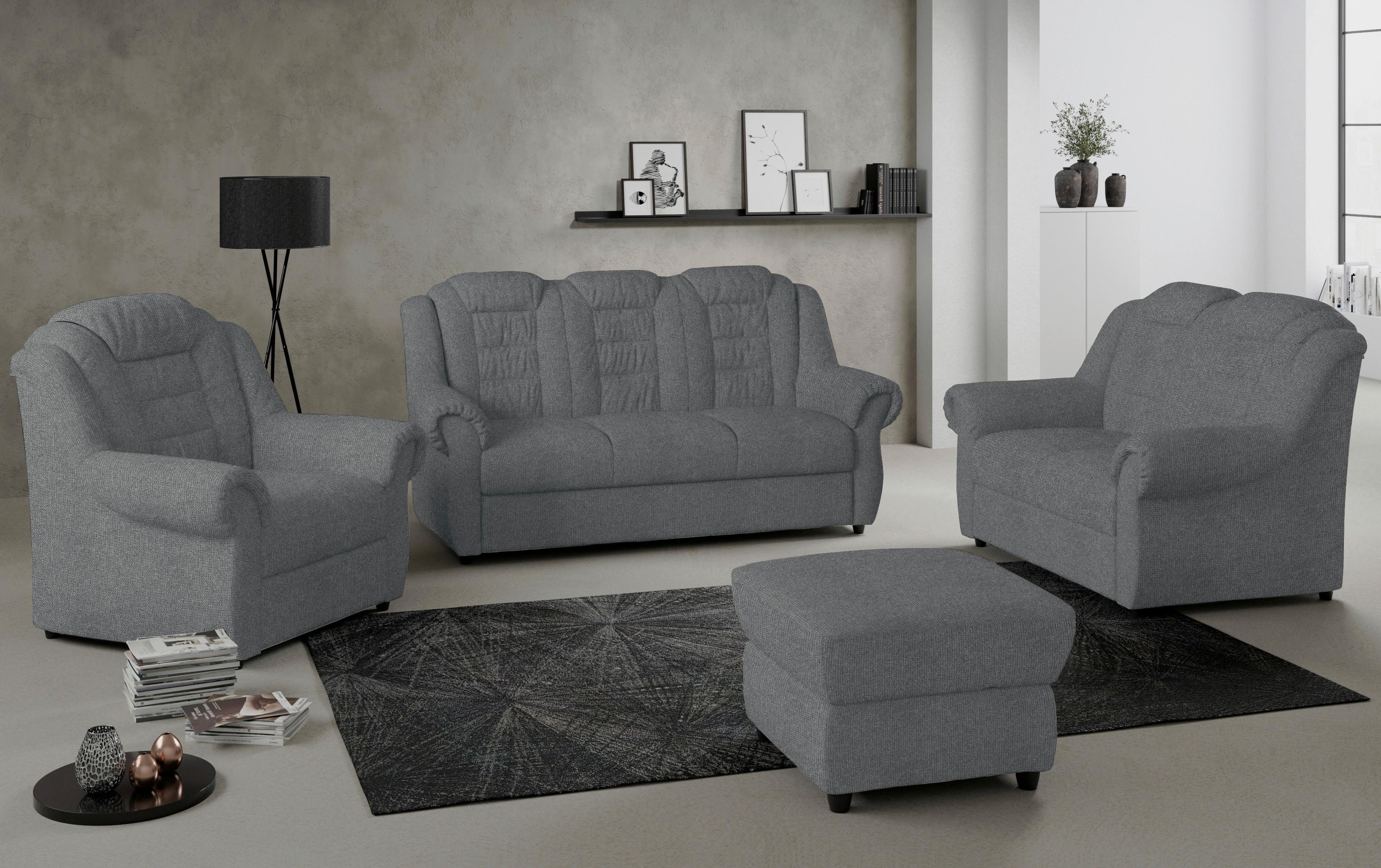 Polsterhocker Boston Mit Stauraum Dunkelgrau Chenille - Dunkelgrau/Schwarz, KONVENTIONELL, Textil (68/45/68cm) - Livetastic