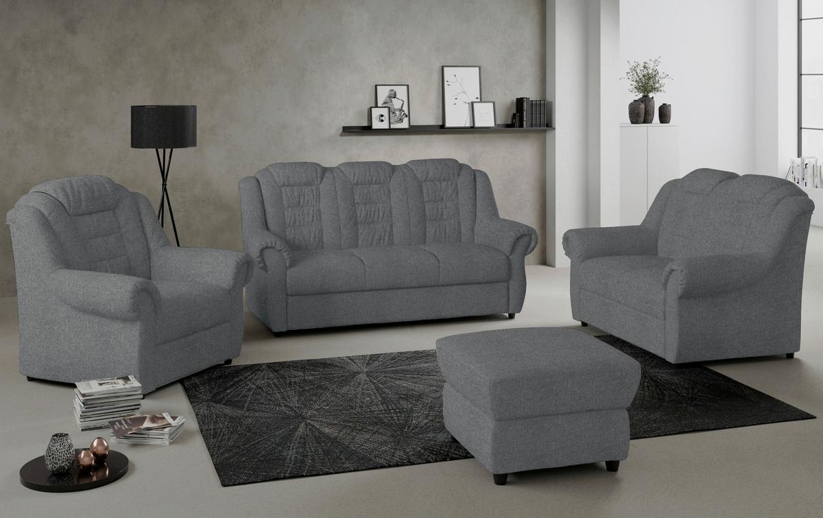 2-sitzer-sofa Boston Dunkelgrau Chenille - Dunkelgrau/Schwarz, KONVENTIONELL, Textil (145/102/101cm) - Livetastic