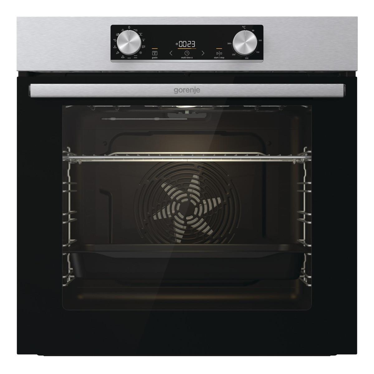 Einbau-backofen B: 59,5 Cm Edelstahlfarben Mit Pizzafunktion - Edelstahlfarben, Basics, Glas/Metall (59,5/59,5/56,4cm) - Gorenje
