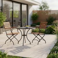 Gartenklappsessel-set Acamp Lindau Klappsessel-Set - Anthrazit/Akaziefarben, Basics, Holz/Metall (55/89/58cm) - Gardenson