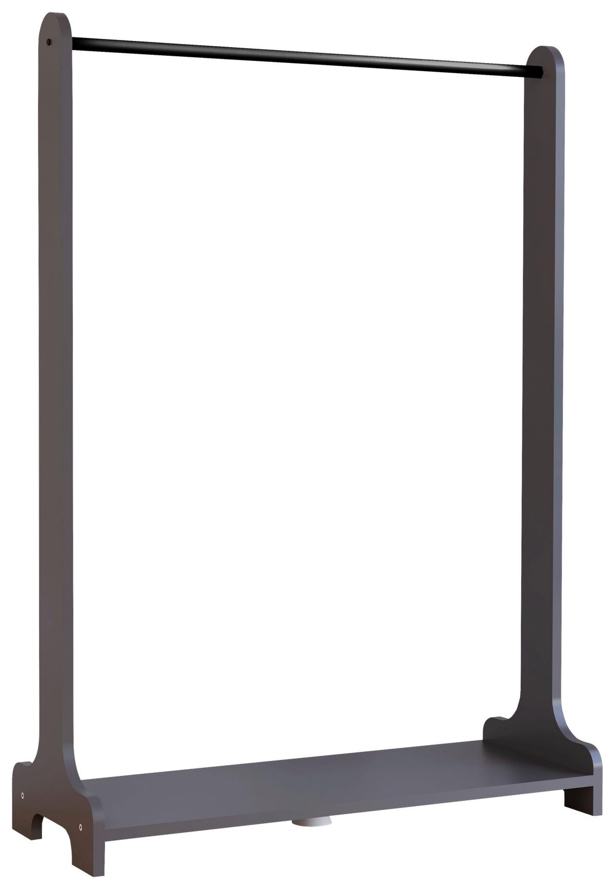 Garderobenständer Lempu Anthrazit B: 89 cm - Anthrazit, Design, Holzwerkstoff/Metall (89/128/35cm) - MID.YOU