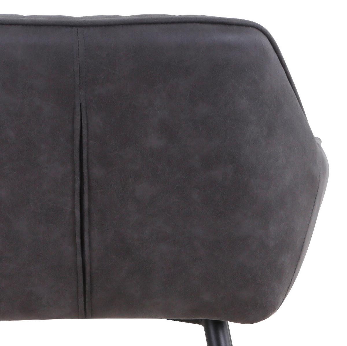 Barhocker mit Lehne Rom Grau/Schwarz - Dunkelgrau/Schwarz, MODERN, Holz/Textil (51/96/52cm)