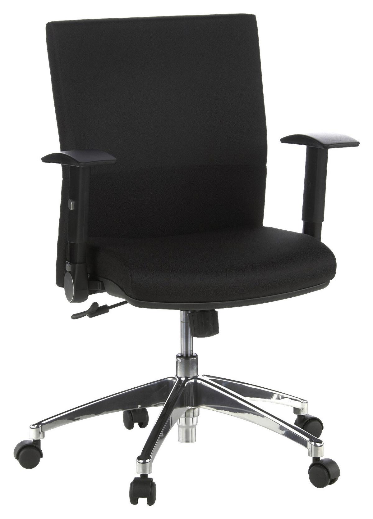 Drehstuhl in Schwarz mit halbhoher Lehne
