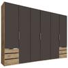 Drehtürenschrank Mit Laden 300cm Level 36a, Graphit/eiche - Eichefarben/Graphitfarben, MODERN, Holzwerkstoff (300/216/58cm) - MID.YOU