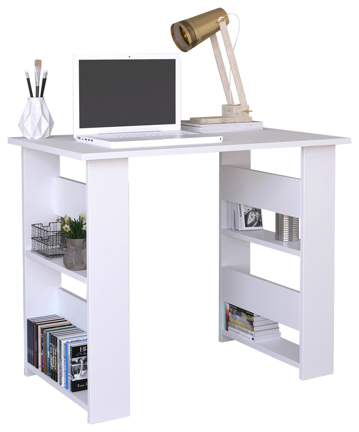 Schreibtisch Efilo Weiß B. 56 Cm - Weiß, MODERN, Holzwerkstoff (90/56/74cm) - MID.YOU