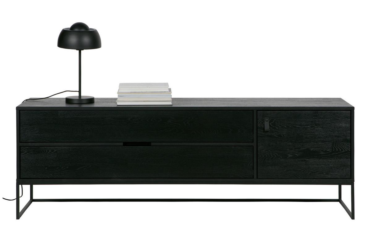 Lowboard Silas Schwarz B: 180cm - Schwarz, Design, Holz (180/60,5/44cm) - Livetastic