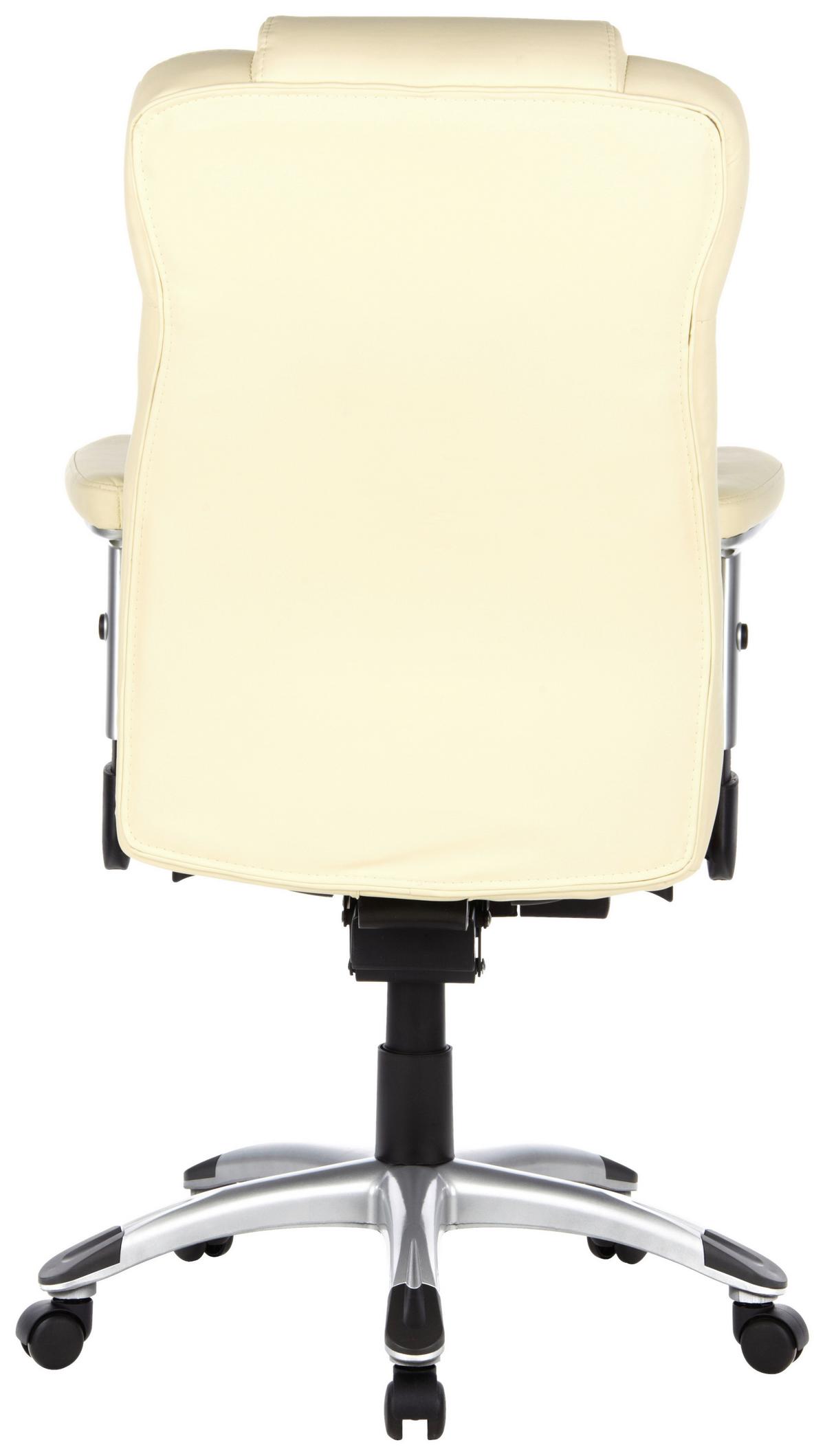 Chefsessel Embassy 200 Cremefarben - Silberfarben/Creme, MODERN, Kunststoff/Textil (63/131/53cm) - MID.YOU