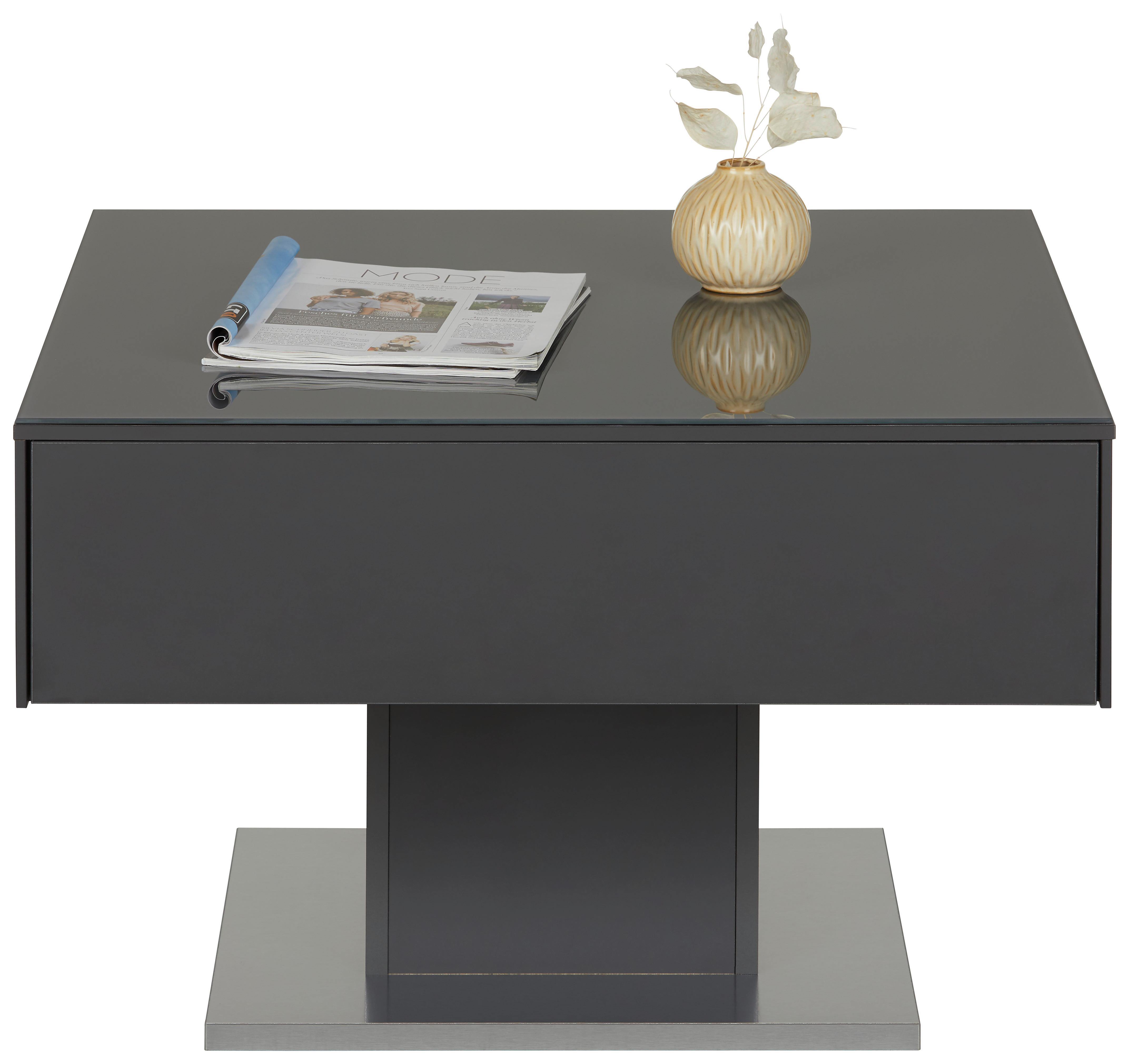 Konferenční Stůl Max Box - antracitová, Moderní, kompozitní dřevo/sklo (70/46/69cm) - Premium Living