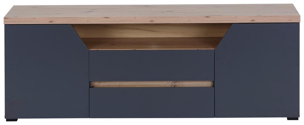 TV stolík PEPE - čierna/biela, Modern, kompozitné drevo/plast (160/58,4/40cm)