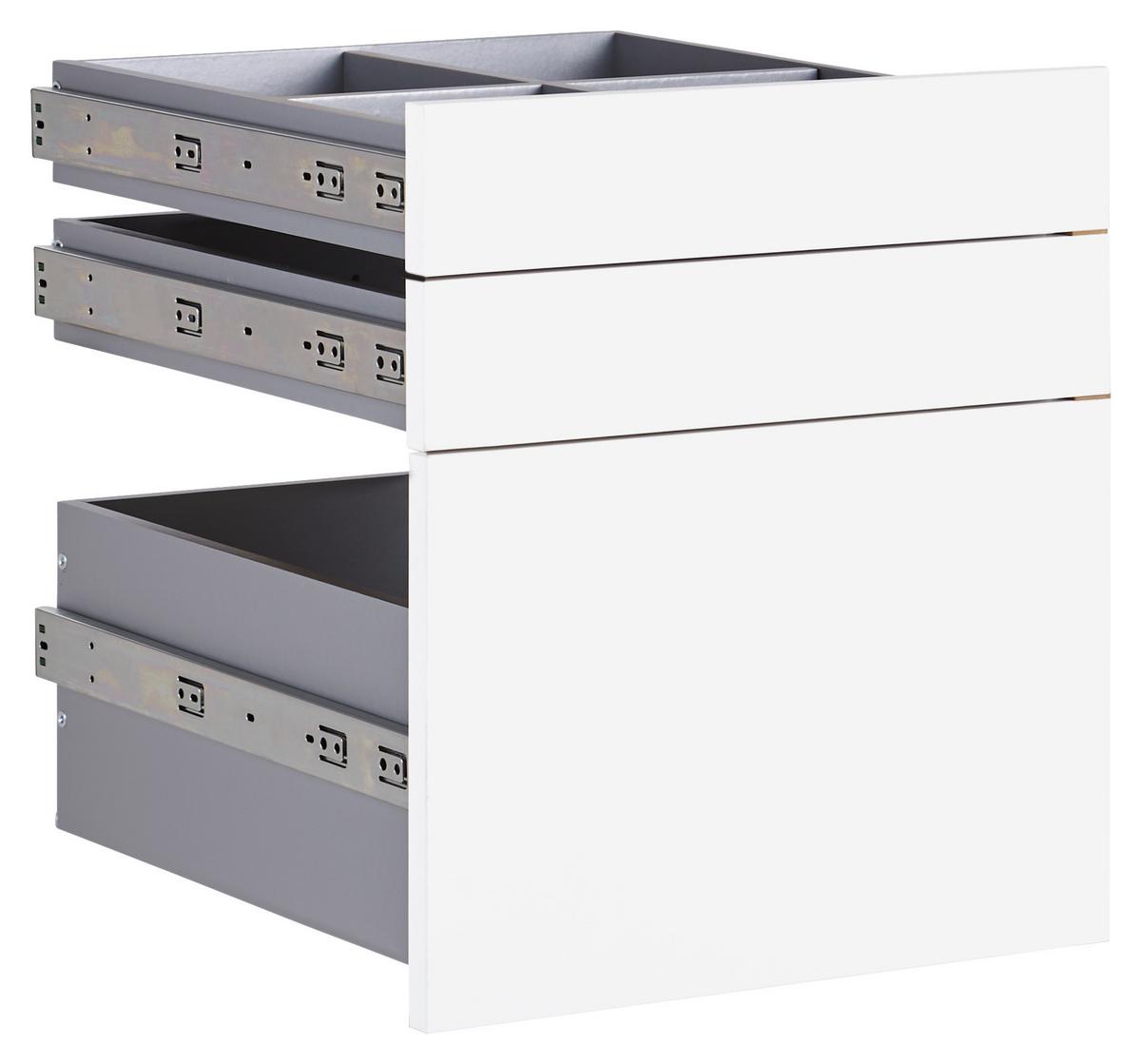 Fiók Szett Unit - fehér, Modern, faalapú anyag (45,3/50,3/47cm) - Ondega