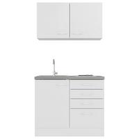 Minikuchyňa LUCCA,šírka 100 cm vrátane drezu a varnej dosky - sivohnedá/biela, Modern, kompozitné drevo/plast (100cm) - FlexWell