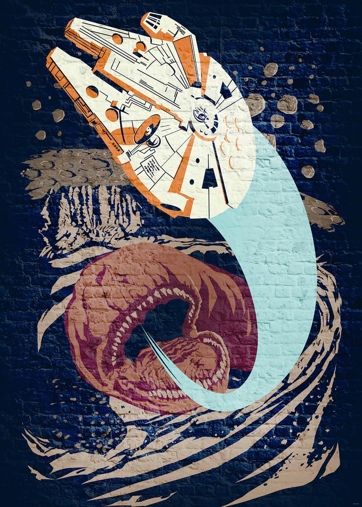 Fototapete Star Wars Asteorid Worm - Multicolor, Trend, Textil (200/280cm)