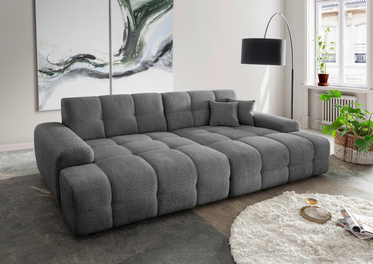 Bigsofa Bosco, Anthrazit B: 304 cm - Anthrazit/Schwarz, MODERN, Textil (304/87/155cm) - Livetastic