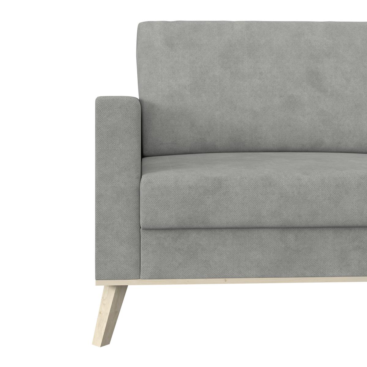 Rohová sedačka CARINI, oboustranná, světle šedá - barvy dubu/světle šedá, Basics, dřevo/textil (222/152cm)