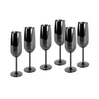 Sektglas 6er-set Je Ca. 250 Ml - Schwarz, Trend, Metall (22,5cm) - Echtwerk