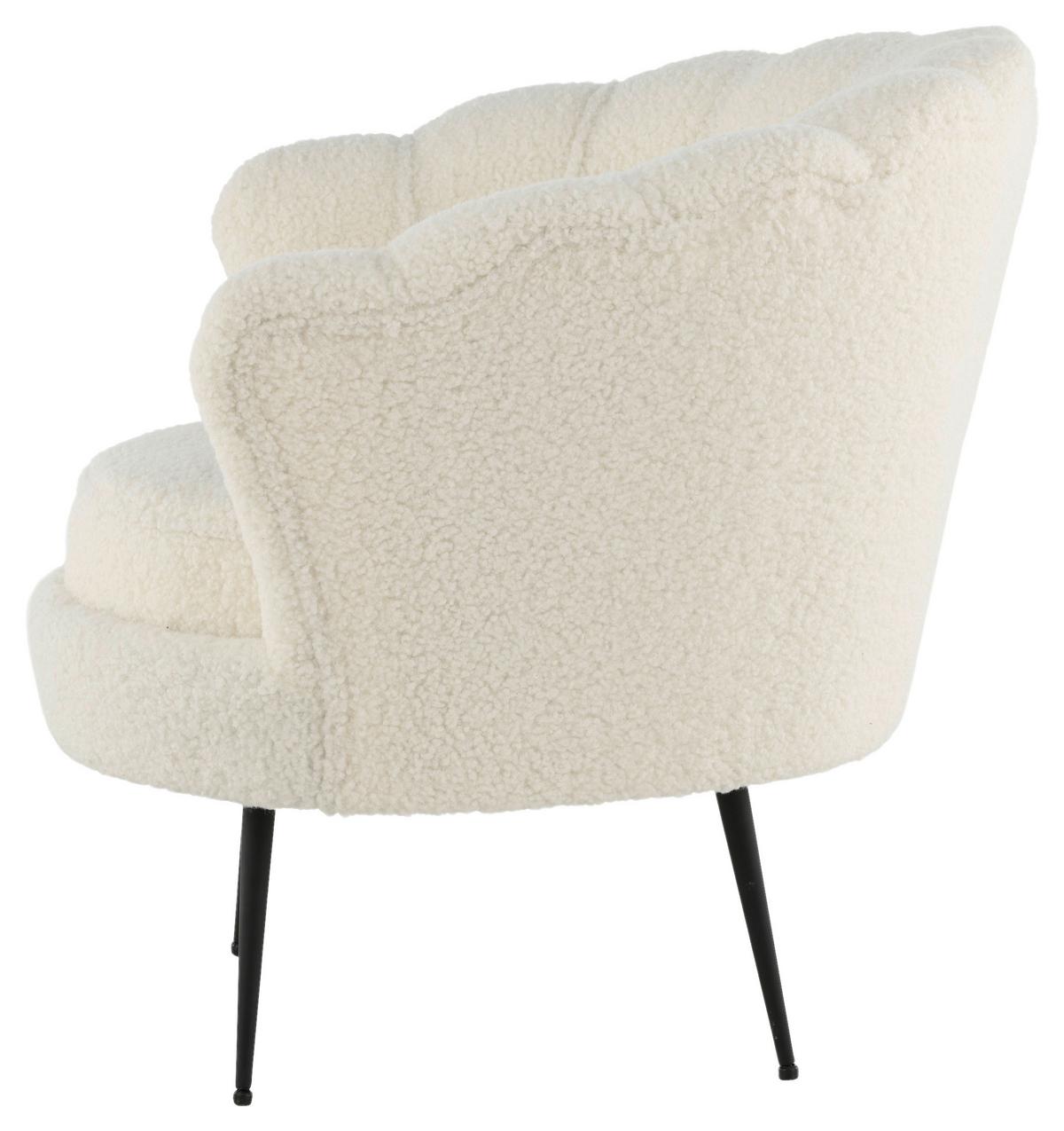 Sessel Calais - Schwarz/Weiß, Design, Textil/Metall (83/76/77cm) - Livetastic
