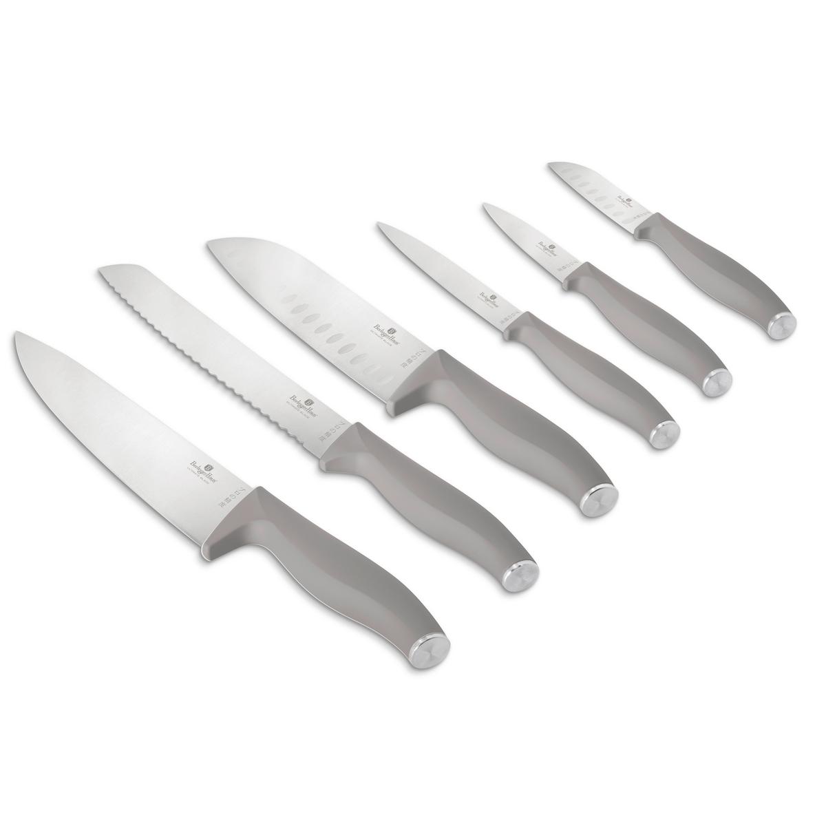 Messerset Taupe, 6-Tlg. - Taupe, Basics, Metall