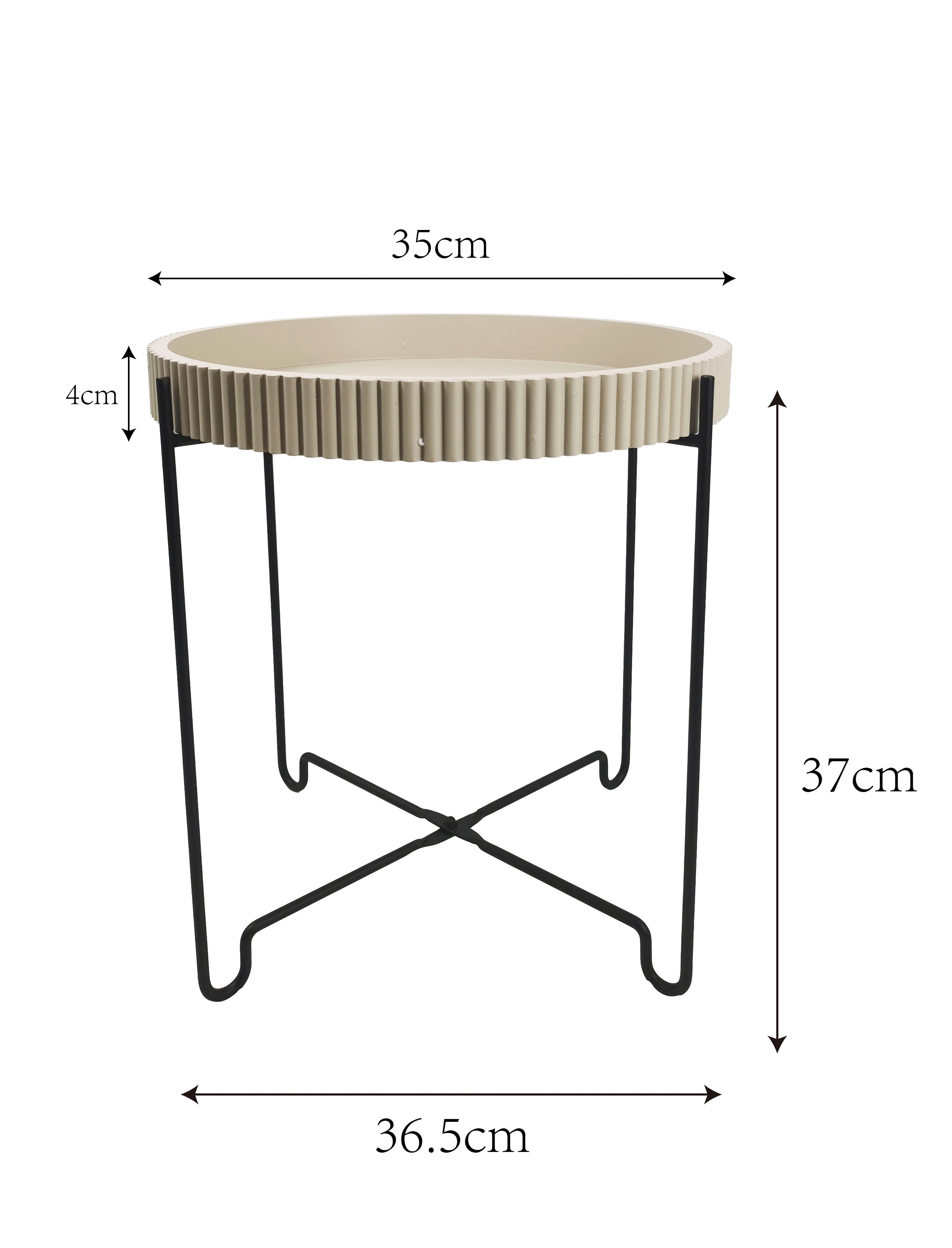 Odkládací stolek béžová/černá - černá/pískové barvy, Moderní, kov/kompozitní dřevo (36,5/36,5/37.5cm) - Mömax