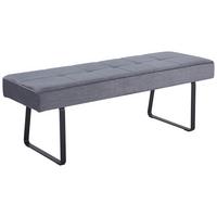 Sitzbank Tilos Ohne Lehne Samt Dunkelgrau, B: 140 Cm - Dunkelgrau/Schwarz, KONVENTIONELL, Textil/Metall (140/49/47cm) - MID.YOU