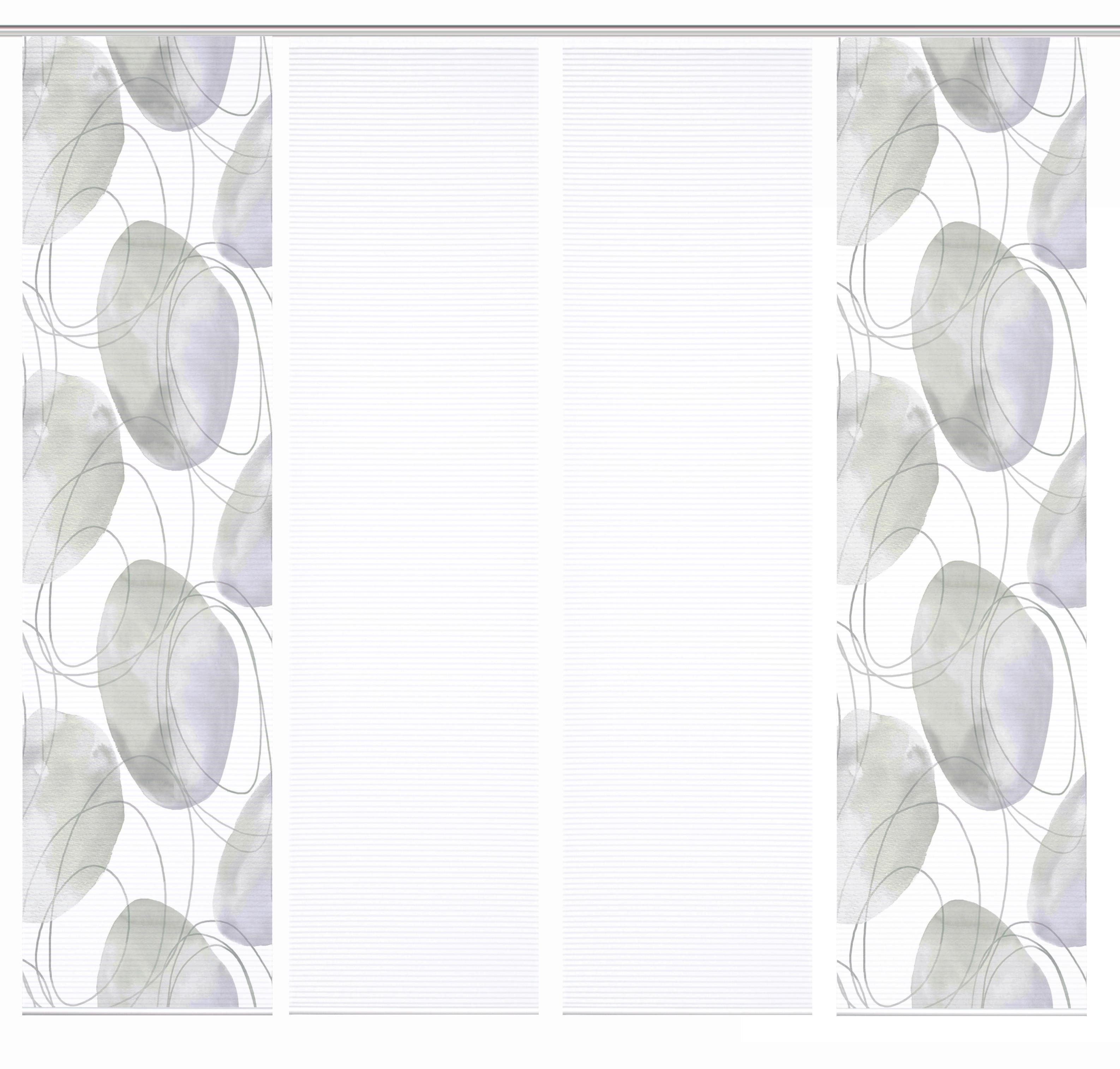 Flächenvorhang Ellrik 4er Set - Flieder/Weiß, Natur, Textil (60/245cm)
