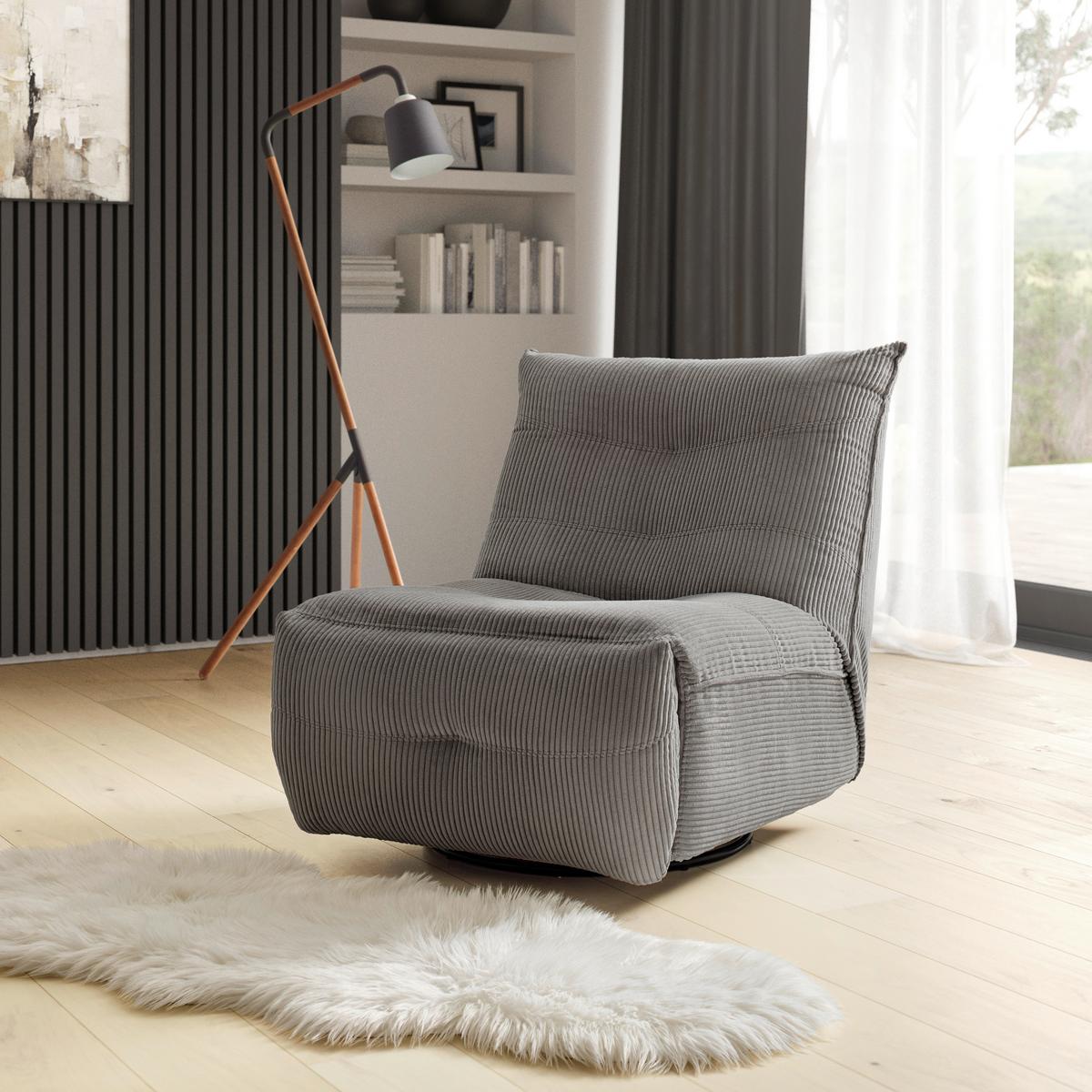 Relaxační křeslo ALURA, tmavě šedá barva - černá/tmavě šedá, Moderní, kov/dřevo (90/92/90cm) - Bessagi Home