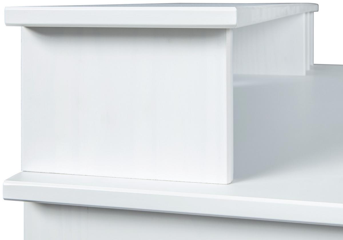 Schreibtisch Massiv B 110cm H 76cm Hilda, Weiß - Weiß, Basics, Holz/Holzwerkstoff (110/69/76-91cm) - MID.YOU