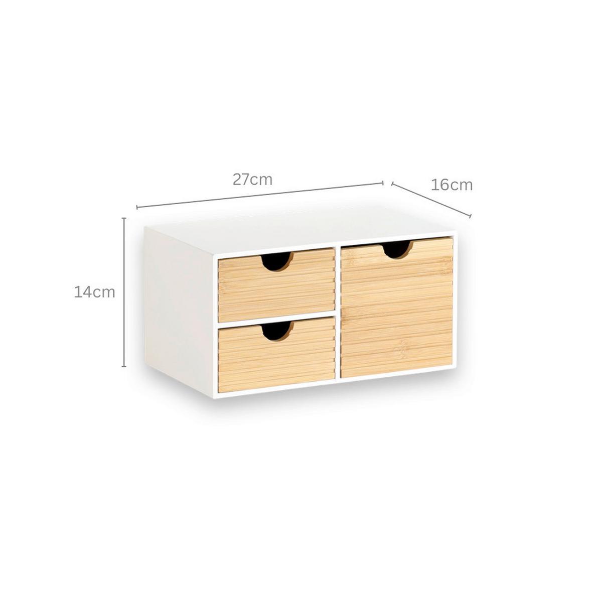 TISCHORGANIZER Bambus, Weiß/Naturfarben - Naturfarben/Weiß, Basics, Naturmaterialien/Holzwerkstoff (27/16/14cm) - Kesper