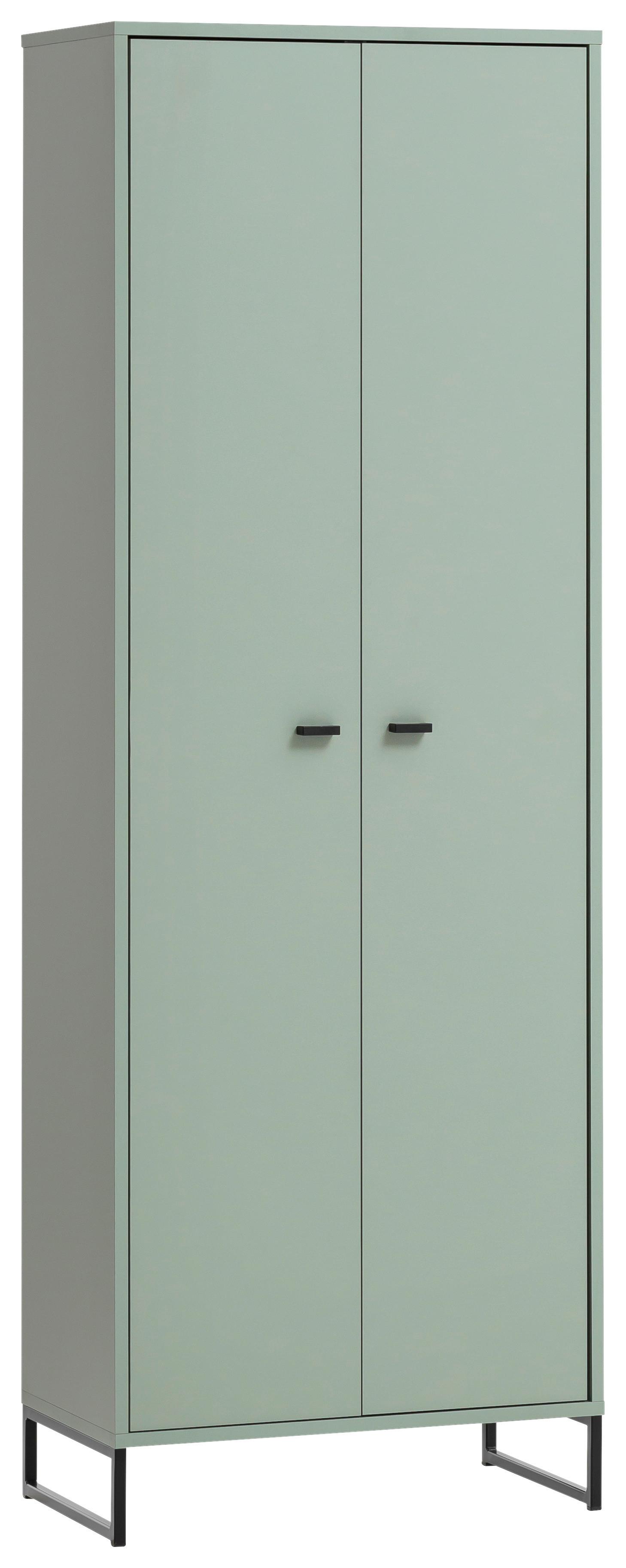 Schuhschrank Janne Schuhschrank 600 - Schwarz/Grün, LIFESTYLE, Holzwerkstoff (60,2/169,7/33,5cm) - MID.YOU