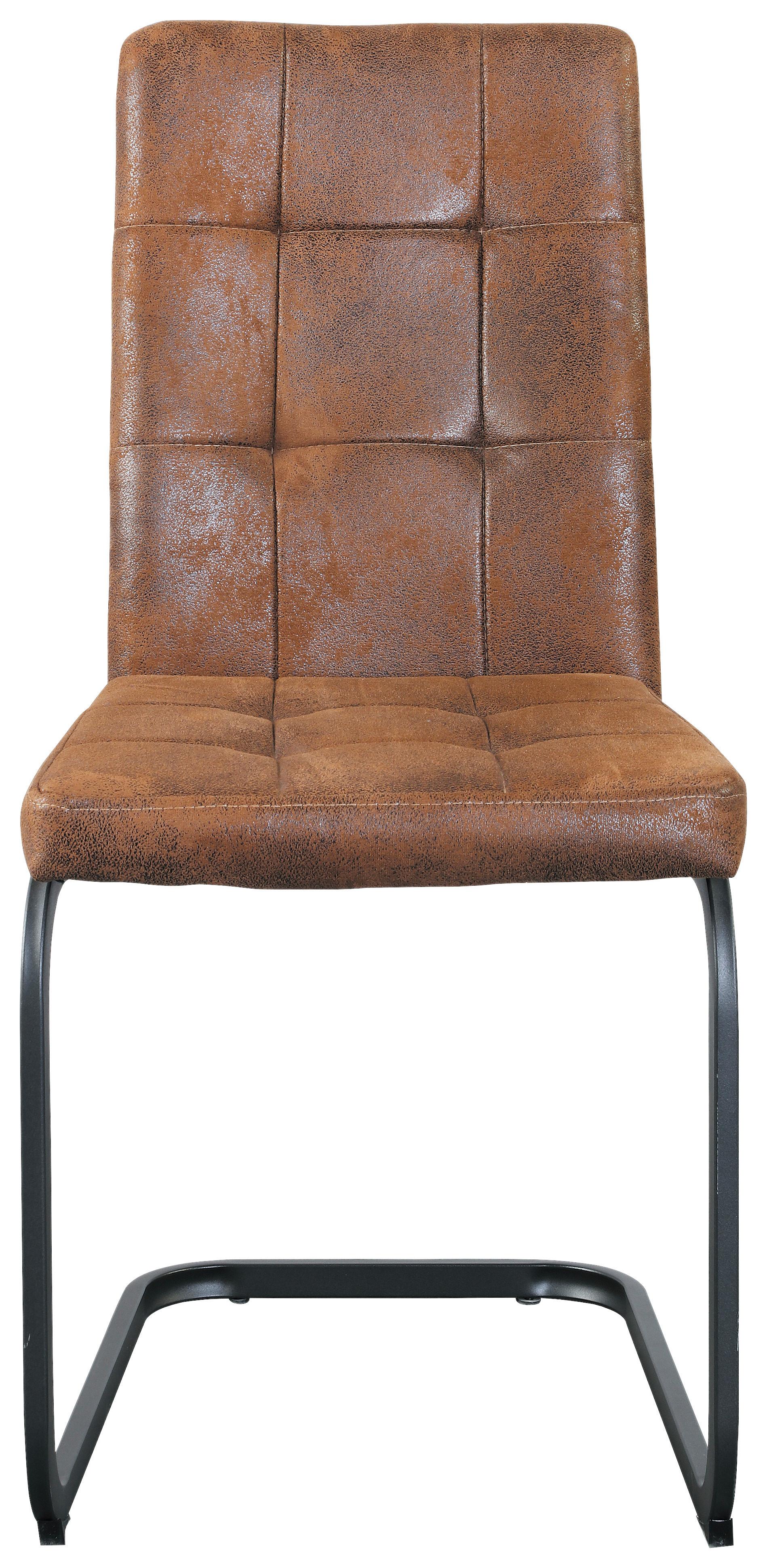 Esszimmerstuhl Radal Braun - Schwarz/Braun, MODERN, Textil/Metall (43/92/56cm) - MID.YOU