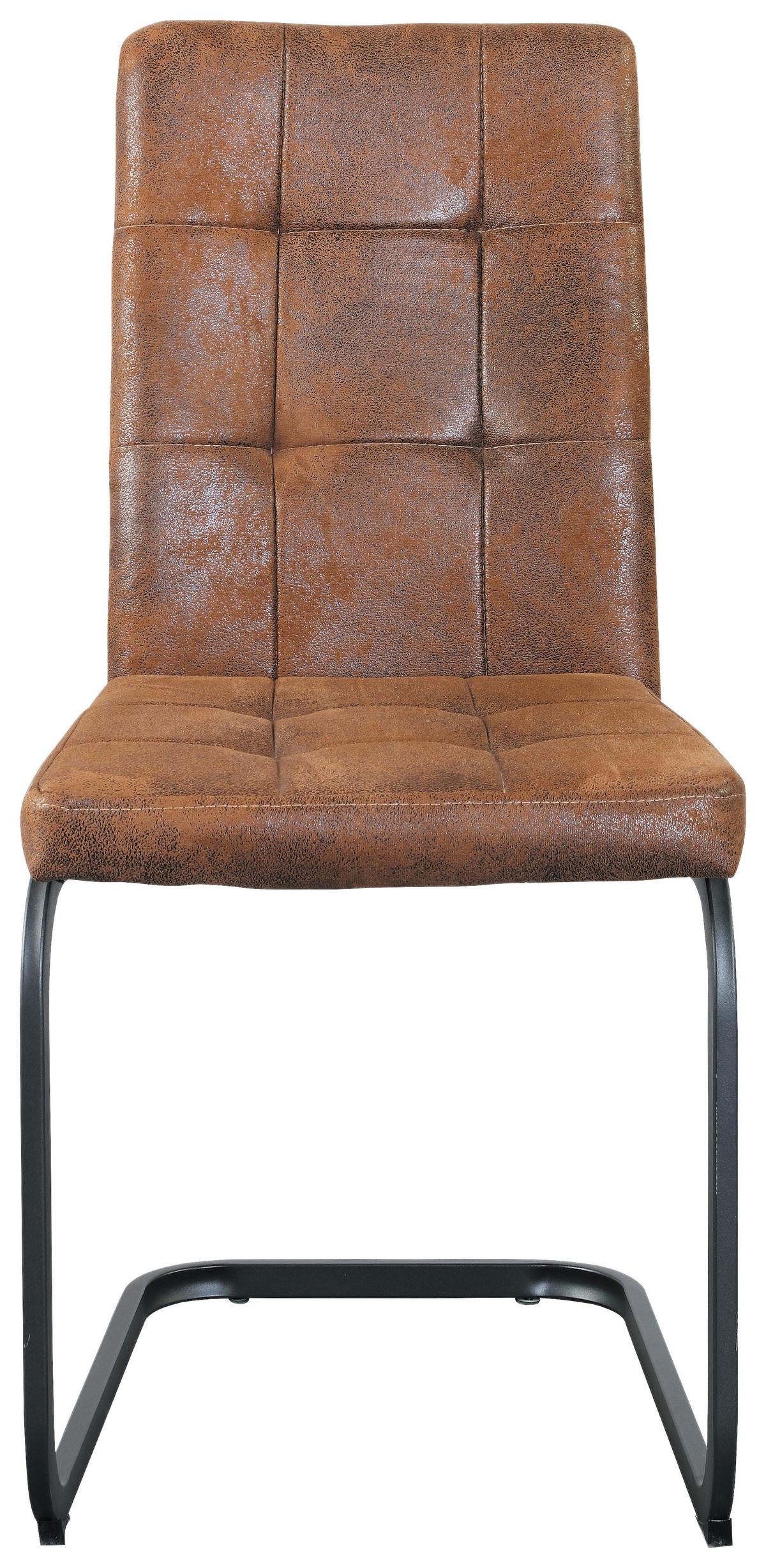 Esszimmerstuhl Radal Braun - Schwarz/Braun, MODERN, Textil/Metall (43/92/56cm) - MID.YOU