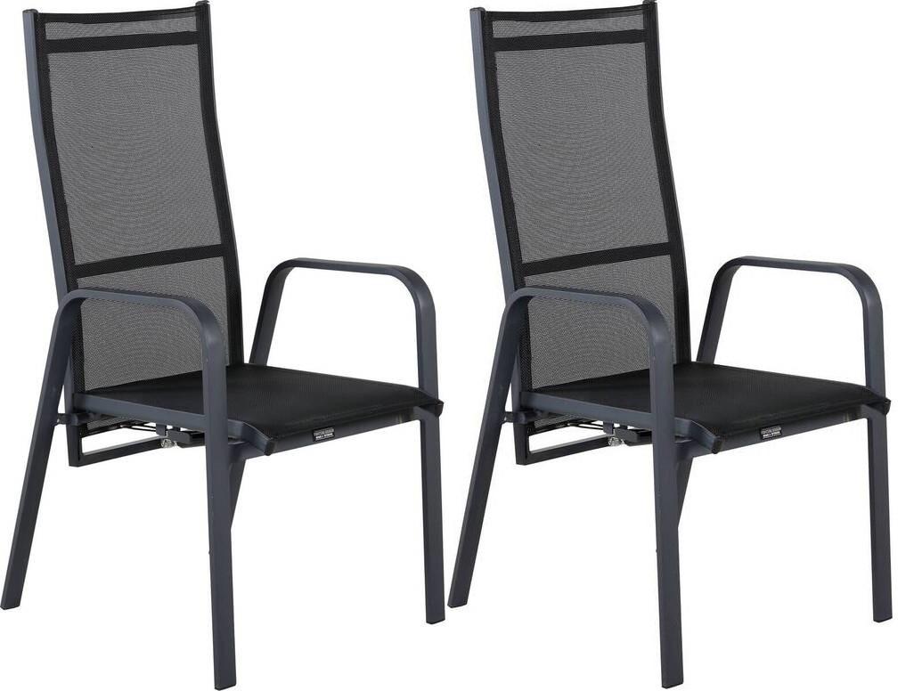 Gartensessel-Set Copacabana - Schwarz, KONVENTIONELL, Metall (56.5/110/65cm) - Gardenson