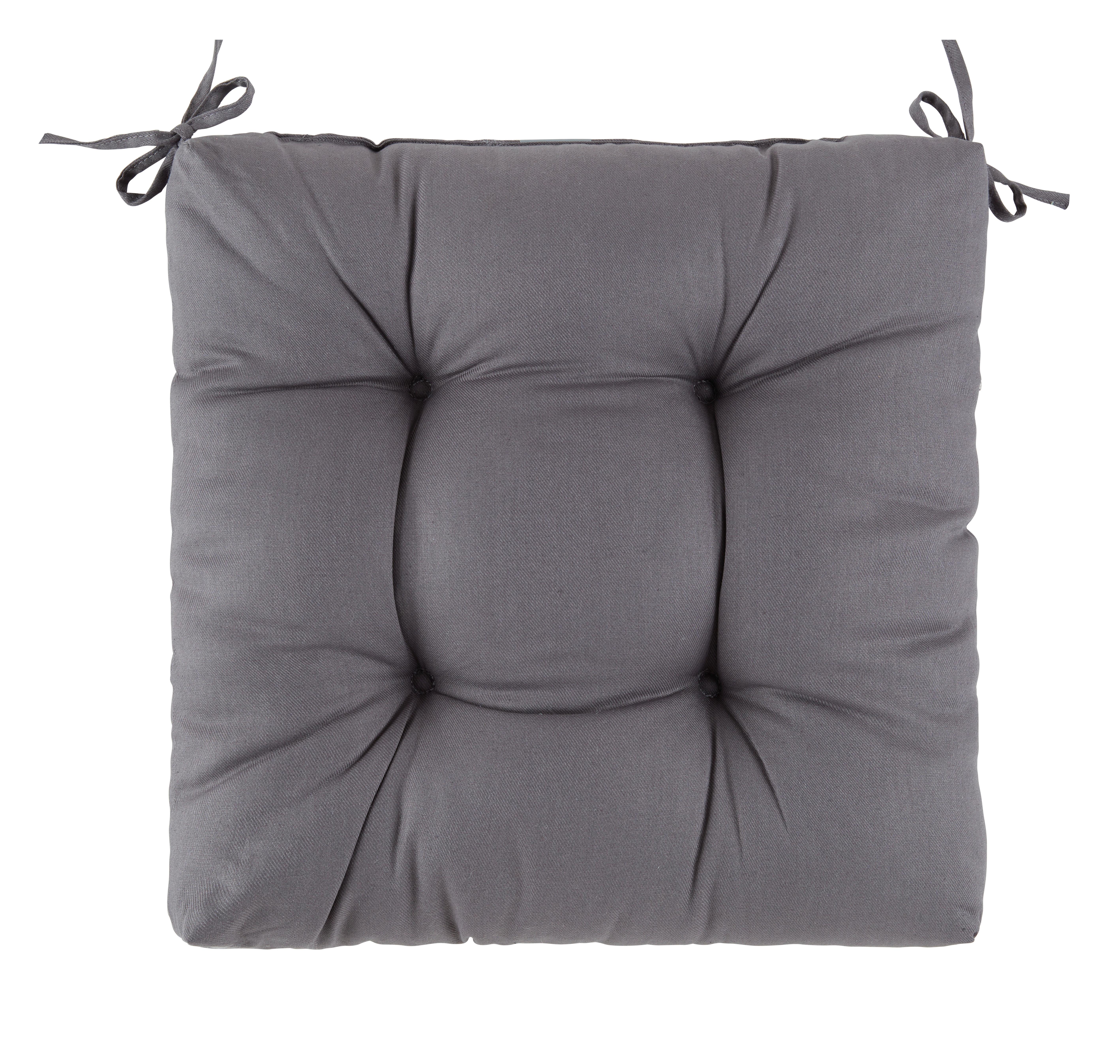 Poduška na sedenie Elli, 40/40/7cm, antracitová - antracitová, Konventionell (40/40/7cm) - Mömax