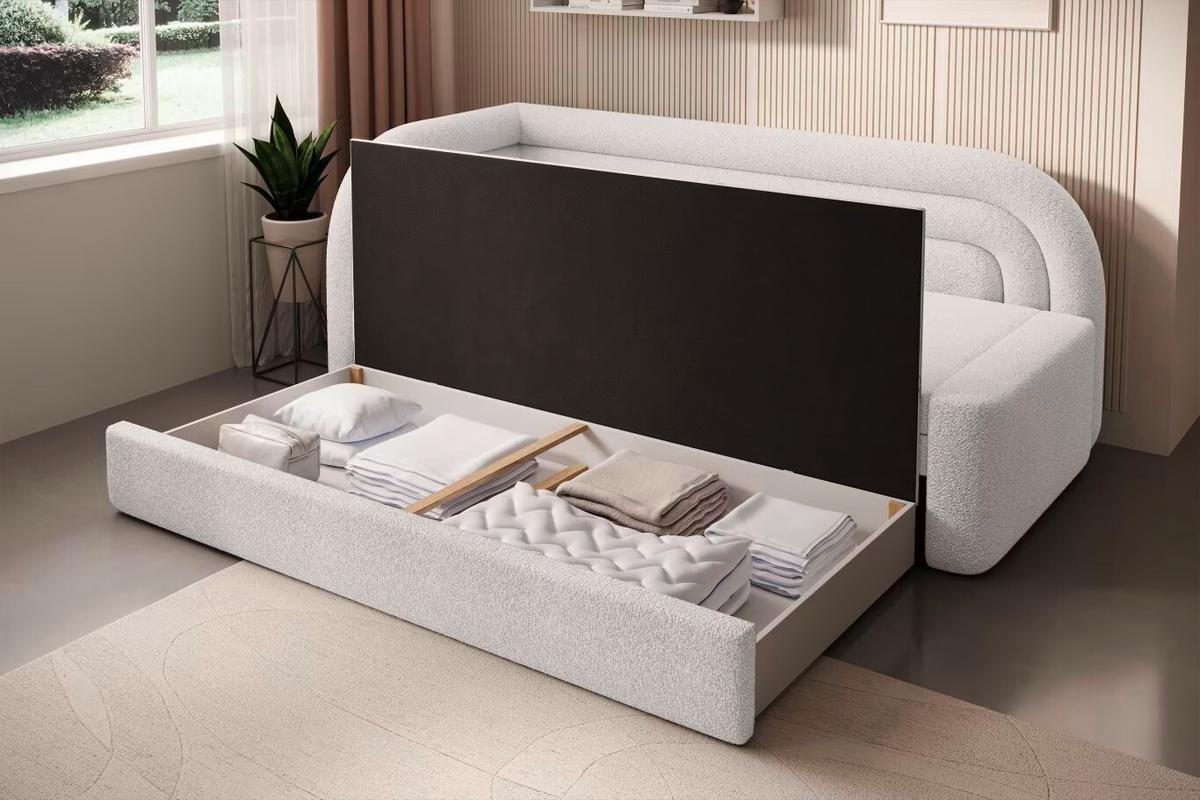 Récamiere Fabillo Links Weiß, B: 86 cm - Schwarz/Weiß, Design, Textil (86/80/223cm) - MID.YOU