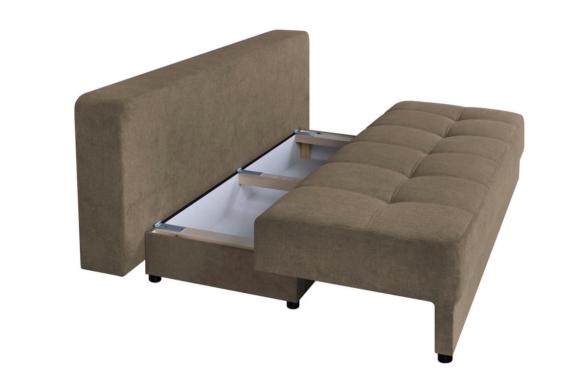 Schlafsofa Toni Braun B: 200 cm - Schwarz/Braun, Design, Holzwerkstoff/Textil (200/90/103cm) - P & B