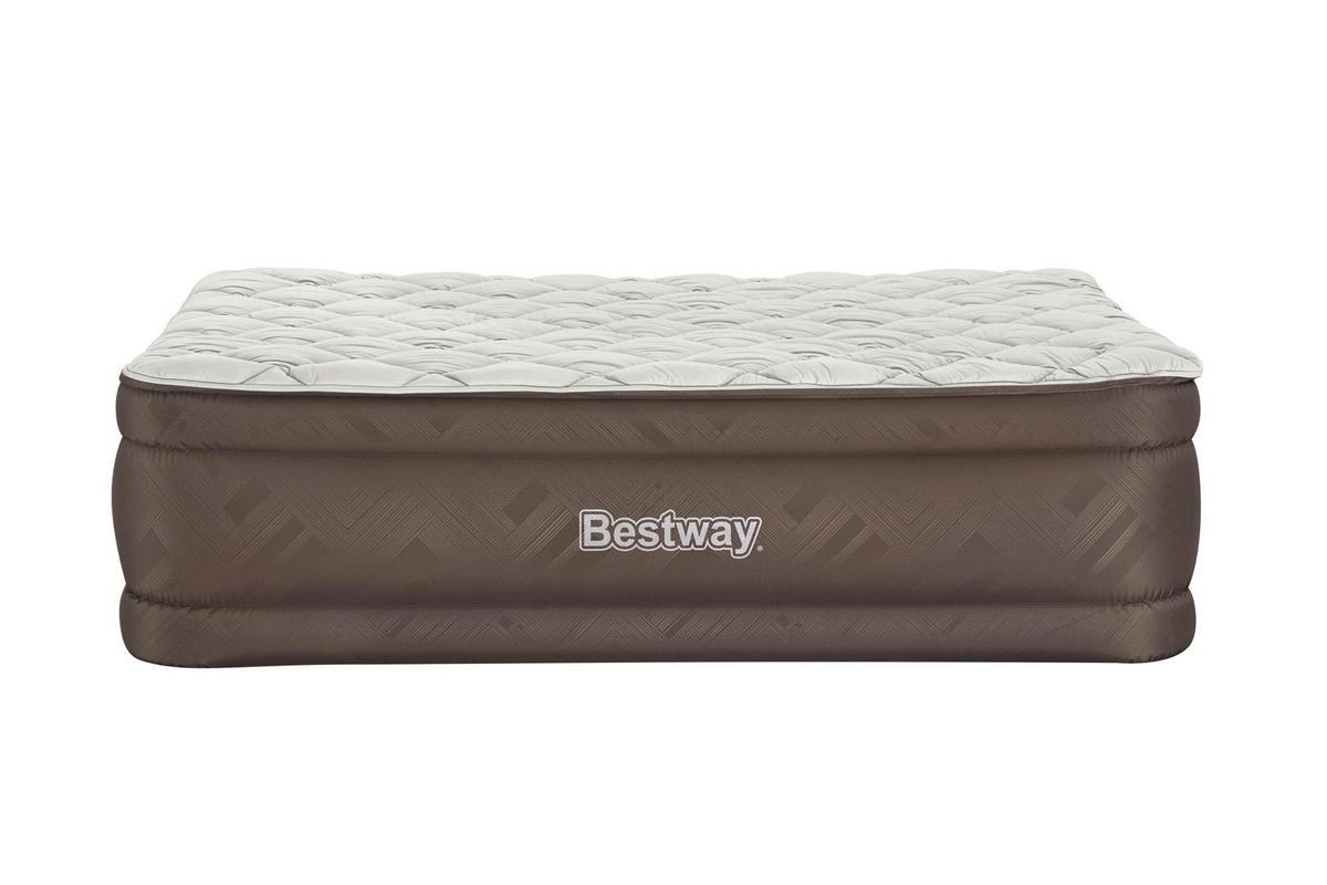 Luftbett Gloria 203x152x51 Cm Bis 350kg, Inkl. Pumpe - Braun/Grau, KONVENTIONELL, Kunststoff/Metall (203/152/51cm) - Bestway