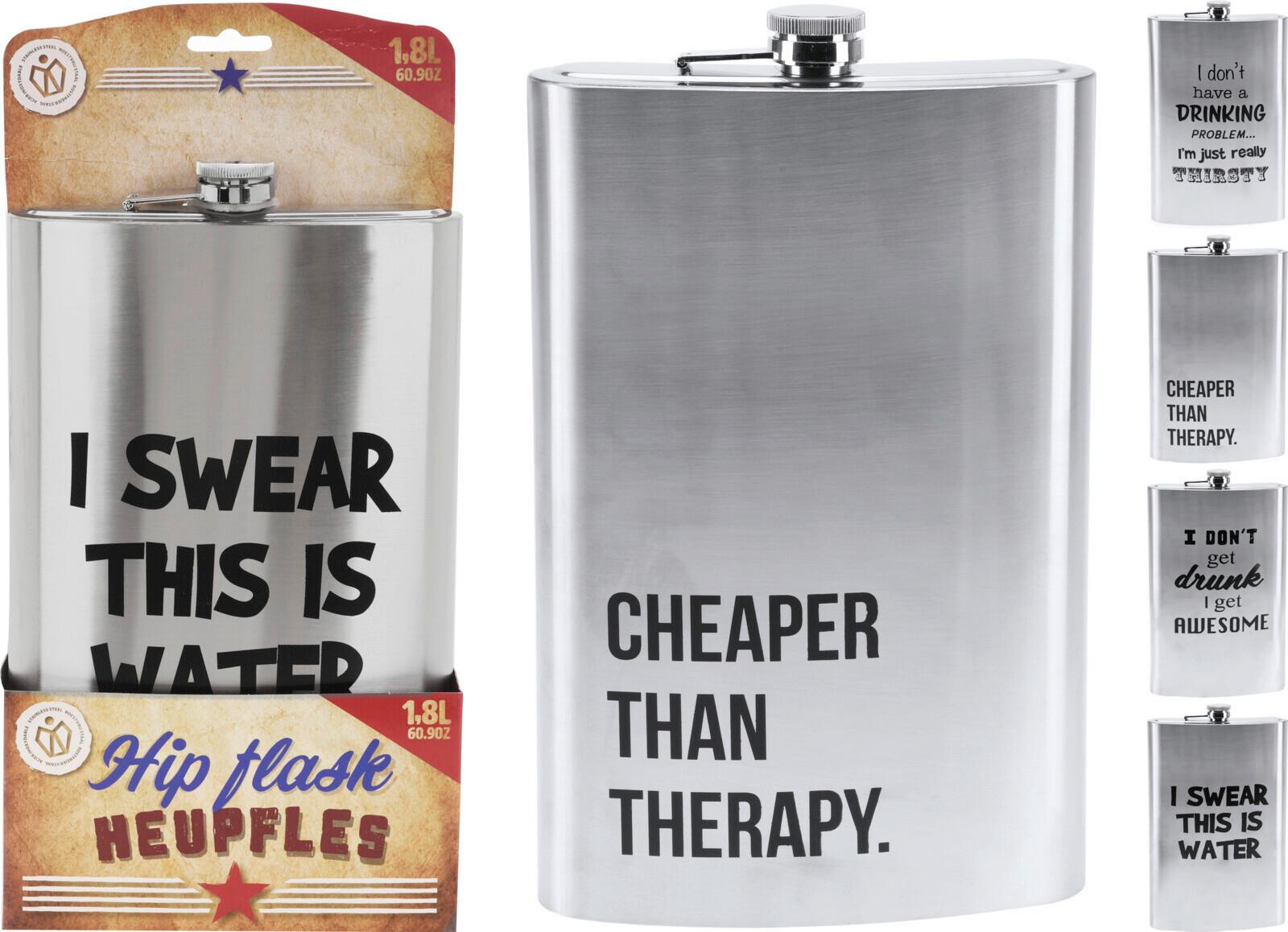 Flachmann Vito - Silberfarben, Basics, Metall (17,5/5,5/35cm)