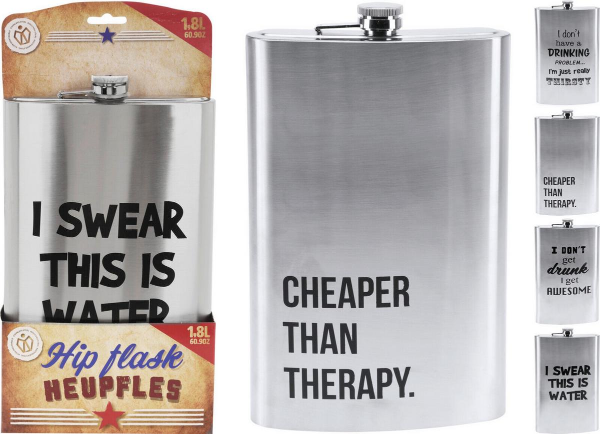 Flachmann Vito - Silberfarben, Basics, Metall (17,5/5,5/35cm)