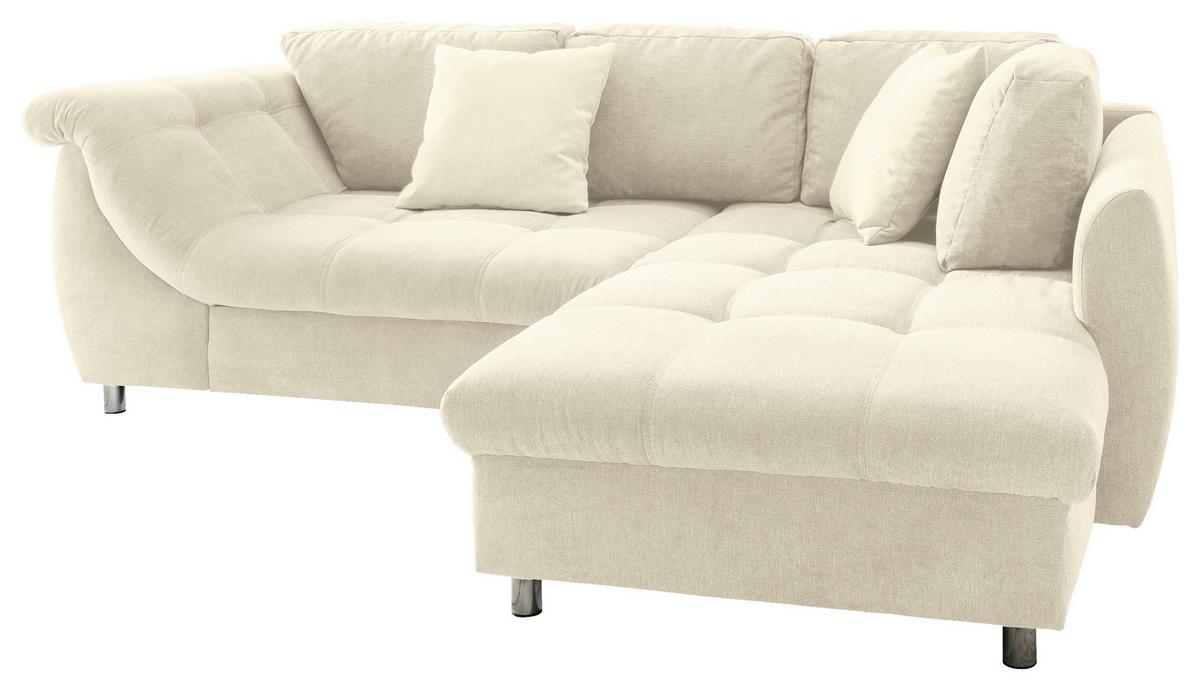 Rohová sedačka AGIRA, pravá béžová - chrómová/béžová, Design, textil (250/190cm) - Livetastic