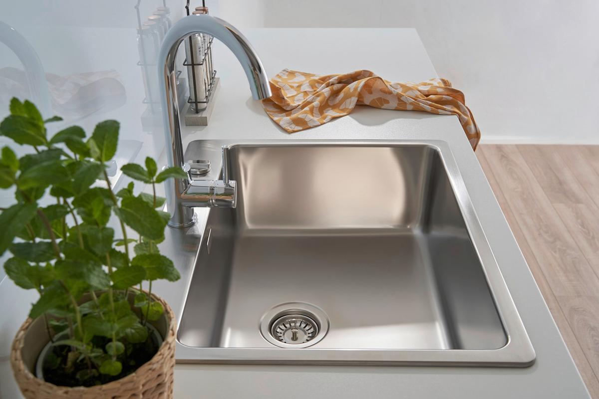 Spüle Respekta Inox Edelstahl Bxt: 60x50 cm - Edelstahlfarben, Trend, Metall (60/22,8/50cm) - Respekta