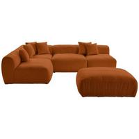 Ecksofa Bloom Rostfarben Teddystoff - Rostfarben, Trend, Textil (215/300cm) - Livetastic